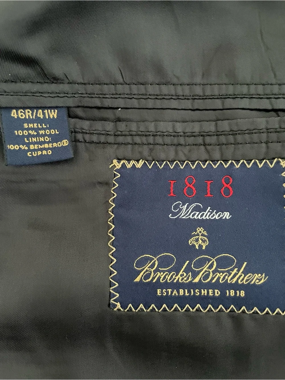 Brooks Brothers 1818 Madison Dark Gray Two-Button Men's Suit Jacket and Pants